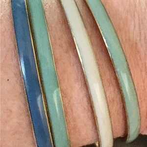 Elegant Gold and Multicolor Bangle Set